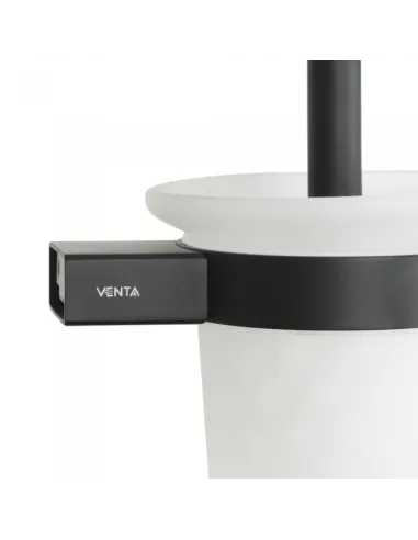 Ершик для унитаза Venta V250B настенный, матовое стекло, черный - 3