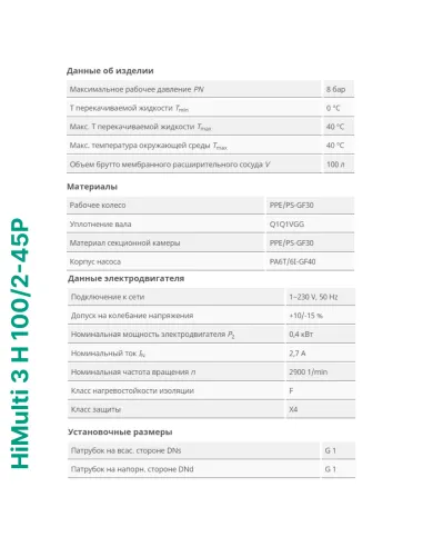 Насосная станция Wilo HiMulti 3 H 100/2-24P 0.4 кВт, бак 100 литров - 5