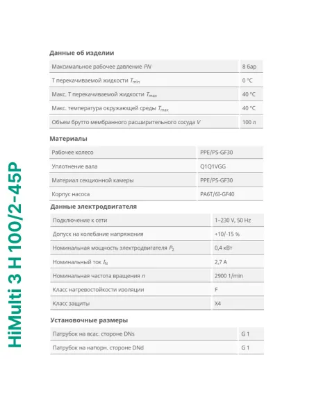 Насосная станция Wilo HiMulti 3 H 100/2-24P 0.4 кВт, бак 100 литров - 5