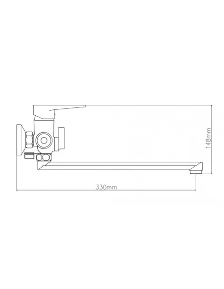 Змішувач для ванни Venta VN315DC, цинковий сплав, хром - 2