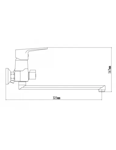 Змішувач для ванни Venta VP325DC, цинковий сплав, хром - 2