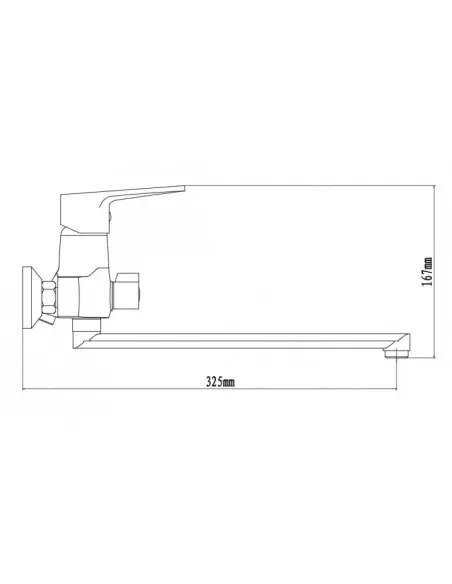 Смеситель для ванны Venta VP325DC, цинковый сплав, хром - 2