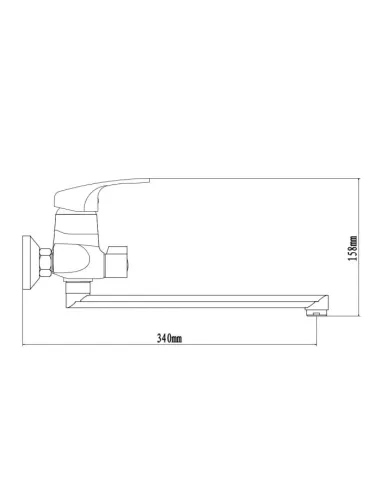 Змішувач для ванни Venta VB315DC, цинковий сплав, хром - 2