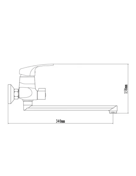Змішувач для ванни Venta VB315DC, цинковий сплав, хром - 2