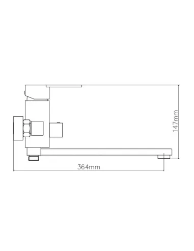 Смеситель для ванны Venta VT335DC, цинковый сплав, хром - 2