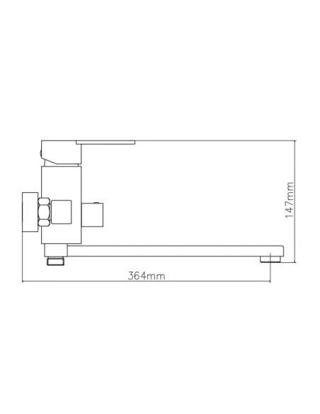 Смеситель для ванны Venta VT335DC, цинковый сплав, хром - 2