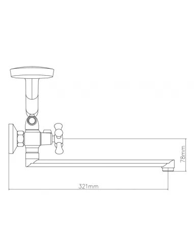 Змішувач для ванни Venta VG335DC, цинковий сплав, хром - 2