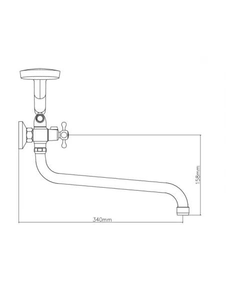 Змішувач для ванни Venta VM325DC, цинковий сплав, хром - 2