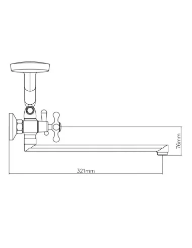 Змішувач для ванни Venta VM335DC, цинковий сплав, хром - 2