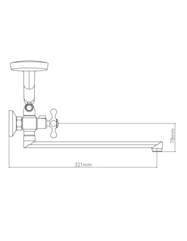 Змішувач для ванни Venta VM345DC, цинковий сплав, хром - 2