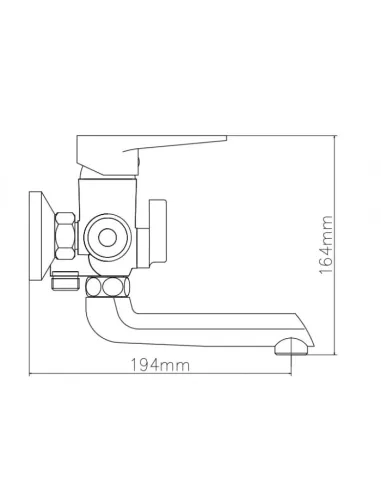 Смеситель для ванны Venta VN315KC, цинковый сплав, хром - 5