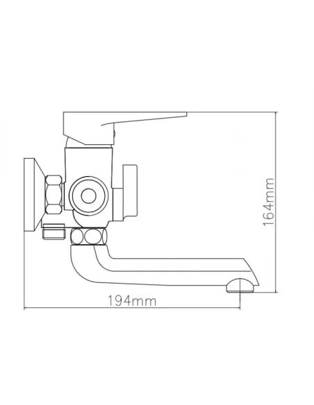 Смеситель для ванны Venta VN315KC, цинковый сплав, хром - 5