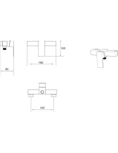 Змішувач для душу Venta VC513NS, нержавіюча сталь, сатин - 3