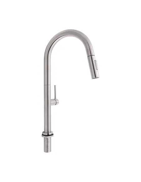 Змішувач для кухні з висувним виливом Q-Tap Lenicka QTLEN9138103UN Brushed Nickel PVD - 1