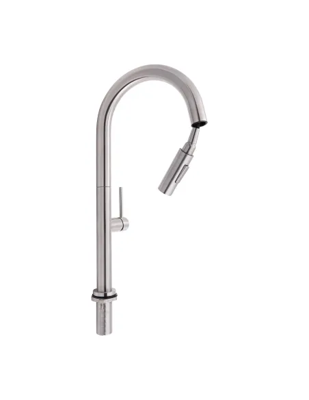 Змішувач для кухні з висувним виливом Q-Tap Lenicka QTLEN9138103UN Brushed Nickel PVD - 3