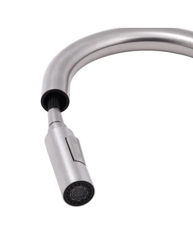 Смеситель для кухни с выдвижным изливом Q-Тap Lenicka QTLEN9138103UN Brushed Nickel PVD - 5