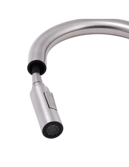 Змішувач для кухні з висувним виливом Q-Tap Lenicka QTLEN9138103UN Brushed Nickel PVD - 5