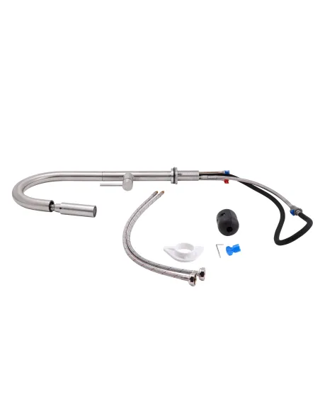 Змішувач для кухні з висувним виливом Q-Tap Lenicka QTLEN9138103UN Brushed Nickel PVD - 7