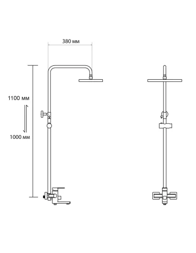 Душова система Lidz Sofi 1030 LDSOF1030CRM44975 Chrome з виливом - 2