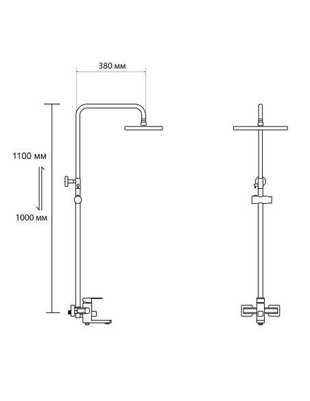 Душова система Lidz Sofi 1030 LDSOF1030CRM44975 Chrome з виливом - 2