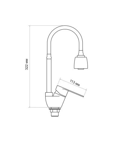 Змішувач для кухні з гнучким виливом Lidz Tani 008F4 LDTAN008F4CRM44972 Chrome - 2
