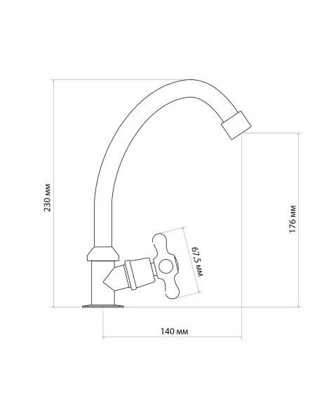 Монокран для кухні Lidz Lamb 269F1 LDLAM269F1CRM44976 Chrome - 2