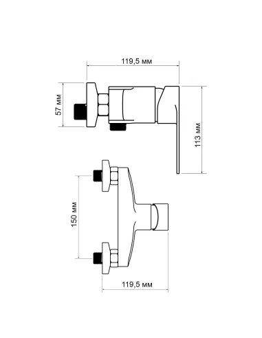 Змішувач для душу Lidz Tani 010 LDTAN010CRM44965 Chrome - 2