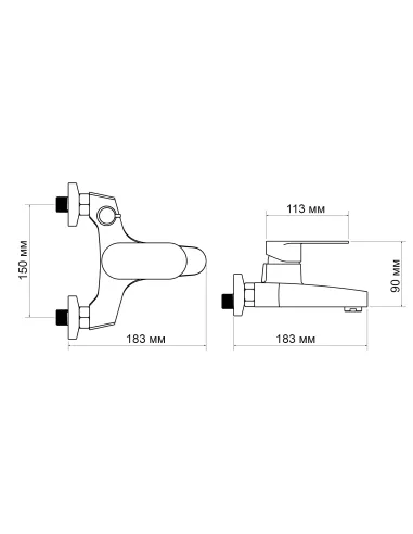Змішувач для ванни Lidz Tani 006 LDTAN006CRM44964 Chrome - 2