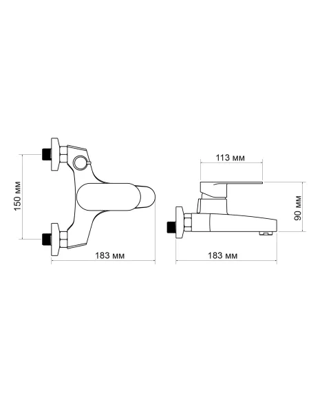 Смеситель для ванны Lidz Tani 006 LDTAN006CRM44964 Chrome - 2