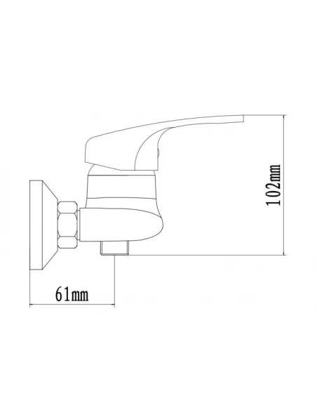 Змішувач для душу Venta VB515NC, цинковий сплав, хром - 4