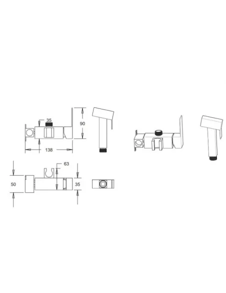 Змішувач із гігієнічним душем Venta VC202VB, нержавіюча сталь, чорний - 4