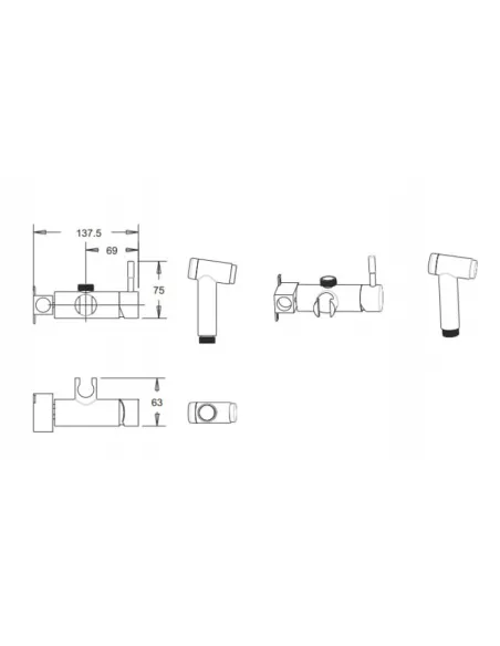 Смеситель с гигиеническим душем Venta VS202VB, нержавеющая сталь, черный - 4
