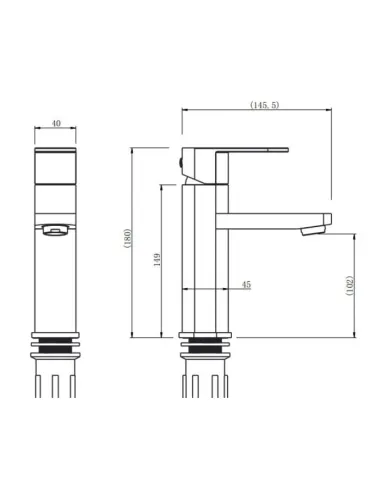 Змішувачі для умивальника прихованого монтажу Venta VL103MS, нержавіюча сталь, сатин - 4