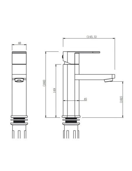 Смесители для умывальника скрытого монтажа Venta VL103MS, нержавеющая сталь, сатин - 4