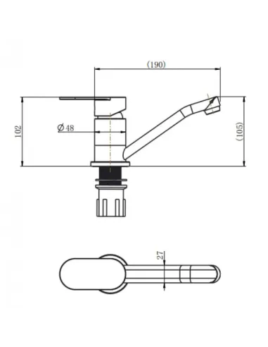 Смесители для умывальника скрытого монтажа Venta VL453KS, нержавеющая сталь, сатин - 4