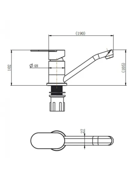Змішувачі для умивальника прихованого монтажу Venta VL453KS, нержавіюча сталь, сатин - 4