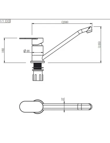 Смесители для умывальника скрытого монтажа Venta VL453MS, нержавеющая сталь, сатин - 4