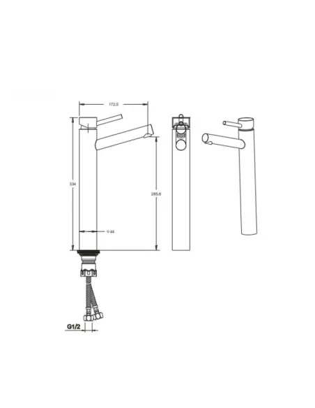 Змішувачі для умивальника прихованого монтажу Venta VS132HS, нержавіюча сталь, сатин - 4