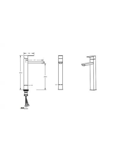 Змішувачі для умивальника прихованого монтажу Venta VC102HB, нержавіюча сталь, чорний - 4