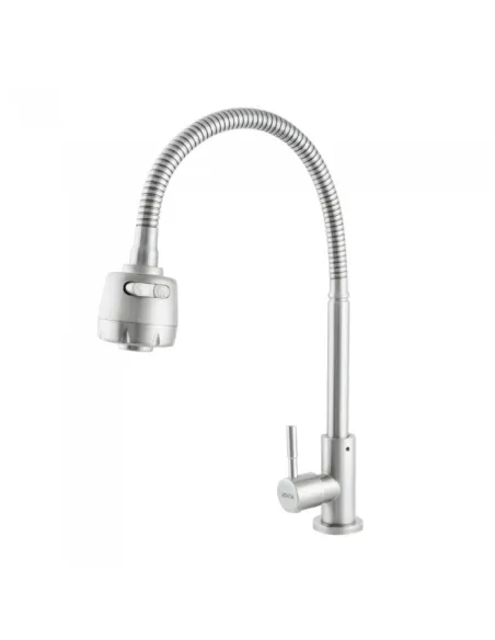 Монокран для умывальника Venta VS722SS, рефлекторний гусак, нержавеющая сталь, сатин - 1