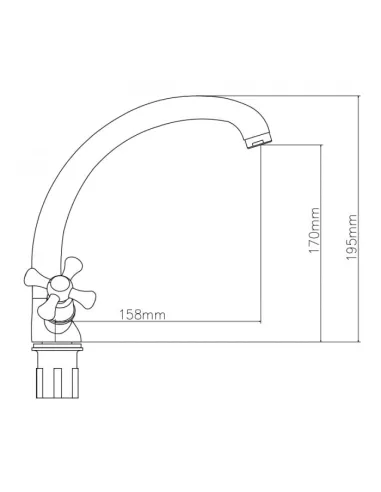 Змішувач для кухні двовентильний Venta VG415UC, цинковий сплав, хром - 4