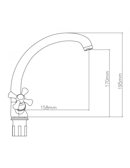 Смеситель для кухни двухвентильный Venta VG415UC, цинковый сплав, хром - 4