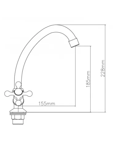 Змішувач для кухні двовентильний Venta VM415UC, цинковий сплав, хром - 4