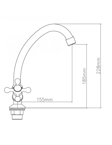 Смеситель для кухни двухвентильный Venta VM415UC, цинковый сплав, хром - 4