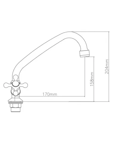 Змішувач для кухні двовентильний Venta VM425UC, цинковий сплав, хром - 4