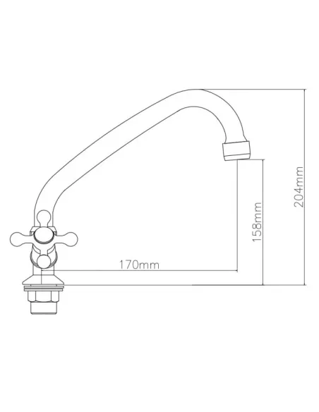 Смеситель для кухни двухвентильный Venta VM425UC, цинковый сплав, хром - 4