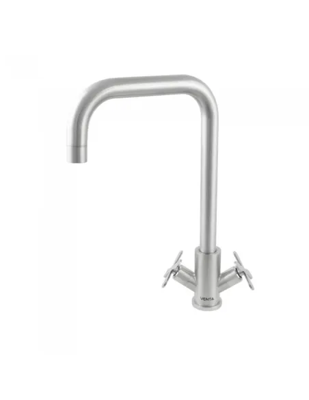 Змішувач для кухні двовентильний Venta VK403FS, нержавіюча сталь, сатин - 1