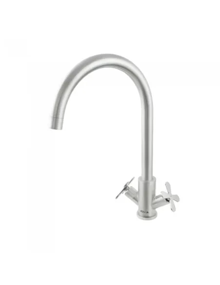 Змішувач для кухні двовентильний Venta VК403US, нержавіюча сталь, сатин - 1