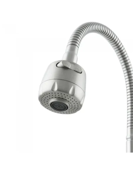 Смеситель для кухни двухвентильный Venta VК422SS, рефлекторний гусак, нержавеющая сталь, сатин - 3