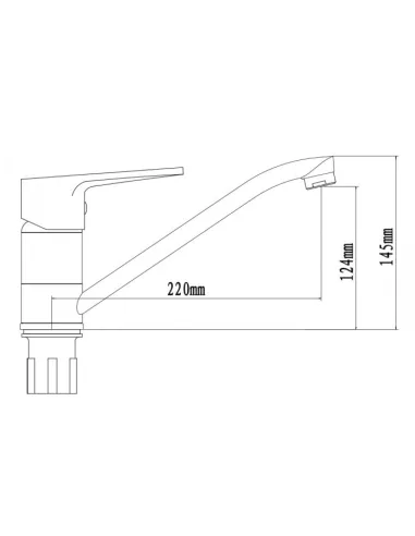Змішувач для кухні Venta VP415DC, цинковий сплав, хром - 4